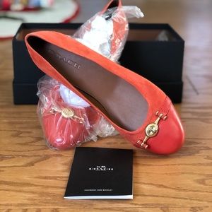 Orange Red Coach flats